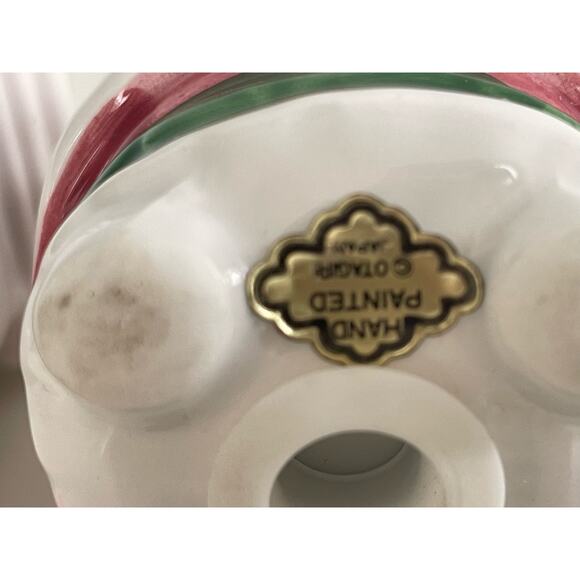 VTG Christmas Otagiri Santa Sitting By Fireplace Stockings Salt Pepper Shakers - Picture 5 of 5